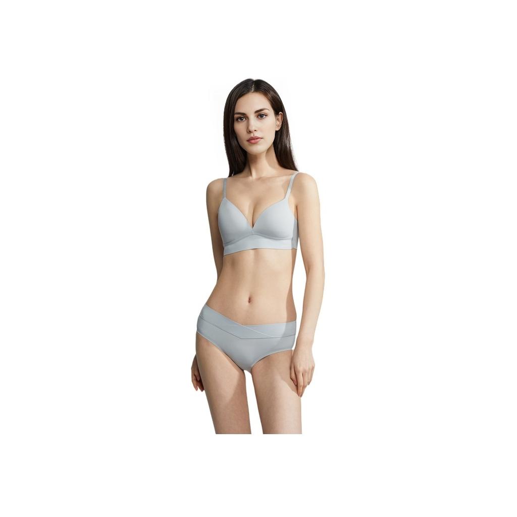 Calvin Klein Comfortable Seamless High Elasticity Modal Anti-Clip Half Coverage Triangle Underwear Women underwear Light-Blue QF6357AD-8HO