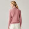 Zhaojun Women's 100% Cashmere Lapel Cable Knit Sweater