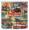 Car Travel Through America Retro Trip Sexy Girl Shower Curtain Set Route 66 Bathroom Fabric Curtains For Bathtub Decor With Hook