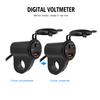 12V Motorcycle Handlebar 2.4A USB Adapter Charger with Digital Voltmeter Fits for 22mm-26mm Handlebars