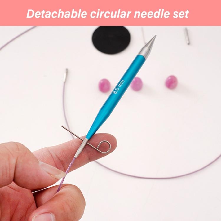9 Pairs of Interchangeable Circular Knitting Needle Set for Knitting Sweater Sock, Aluminum Circular Knitting Needle Set