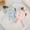 Elegant Rose Boutonniere Corsage with Pin Artificial Flowers for Wedding Celebrations Anniversary Stylish Gatherings