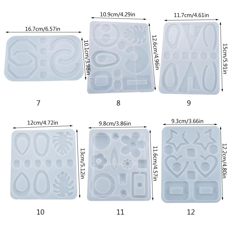 Fashionable Ear Studs Casting Mold Handmade Earrings Silicone Mold Eardrops Danglers UV Crystal Resin Epoxy Mold