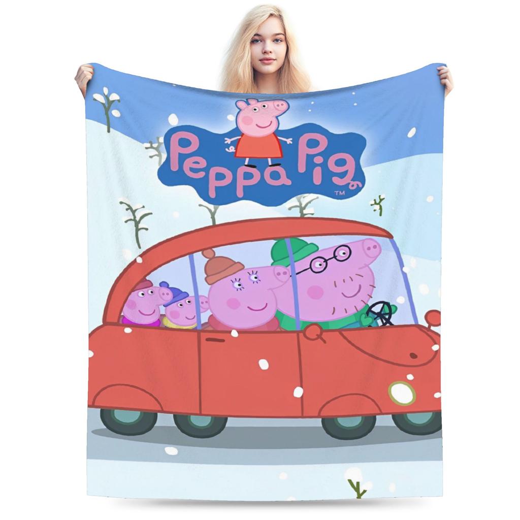 Coperta accogliente Peppapigs Accessori Decorativa per Divano Coperta Plaid Super Morbida Flanella per Divano