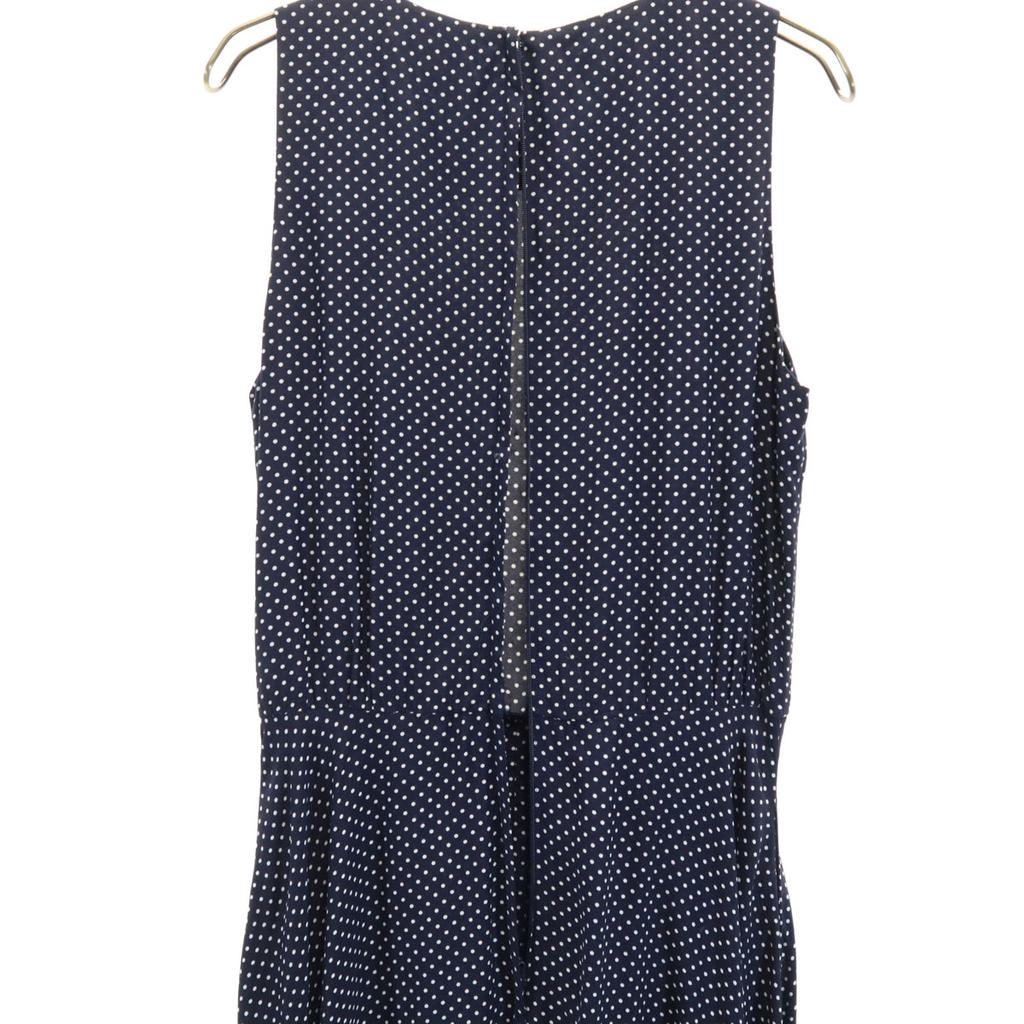 Brooks Brothers 90s Old Dot Pattern No Sleeve One Piece 6 Navy Polka Dot Women Used