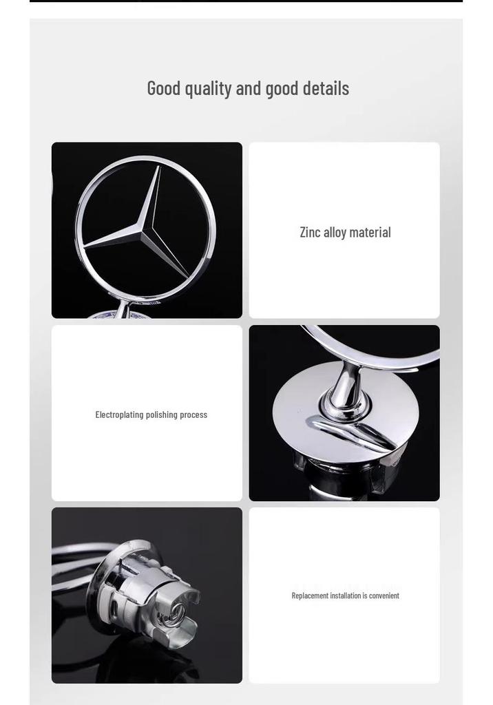 Mercedes-Benz Original Hood Emblem for E-Class, C-Class, and S-Class (E300L, S350, C200L, C180)