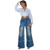 European and American Women's Retro High-Waist Wide-Leg Jeans