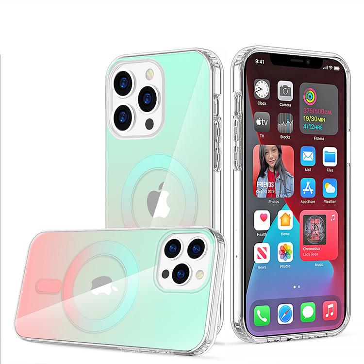 Mobile Phone Case Gradient Anti-fall IMD for IPhone14 Pro Max Magnetic Suction