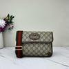 [Pre-Owned] Neo Vintage Series Gold Foil Logo Monogram Tiger Head Decorative Striped Shoulder Strap Canvas And Leather Messenger B - Excellent #NCLDCG