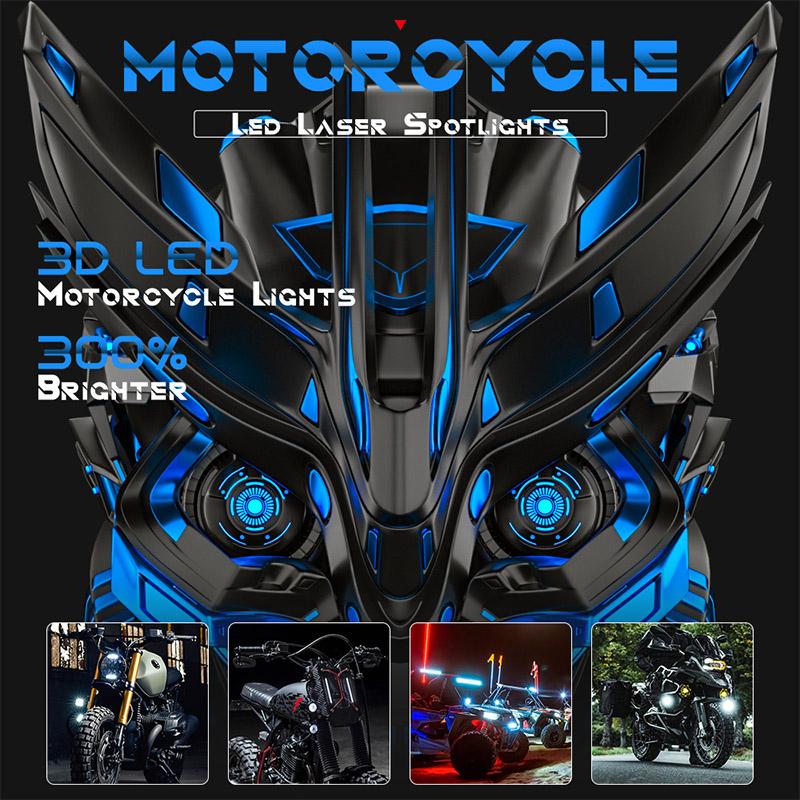 Car Motorcycle Spotlight LED Dual Color External Spotlight Far & Near Off-road Vehicle Truck Motorcycle Modified Work Headlight