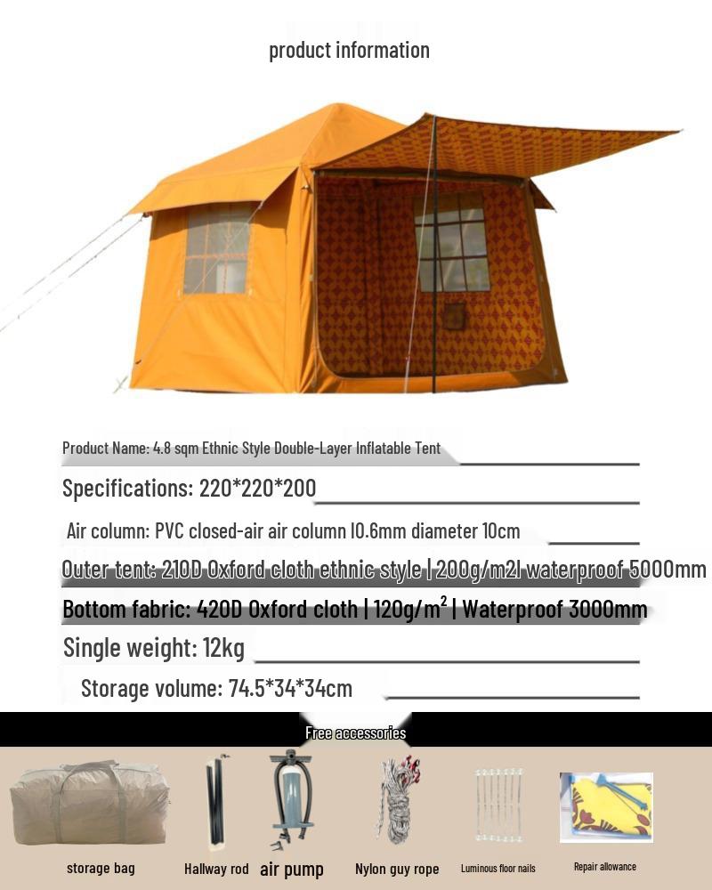 Automatic Windproof & Rainproof Inflatable Multi-Person Camping Tent