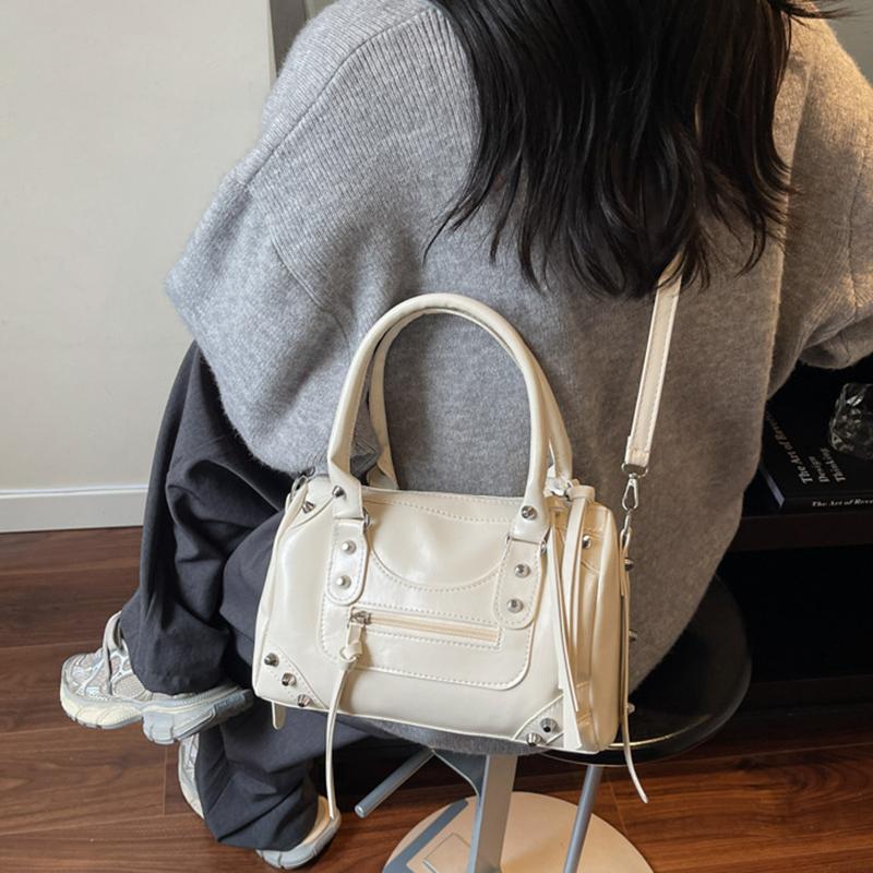 Faux Leather Solid Color Large Capacity Hobos Shoulder Bags for Women High Quality Versatile Undearm Ruched Handle Bags