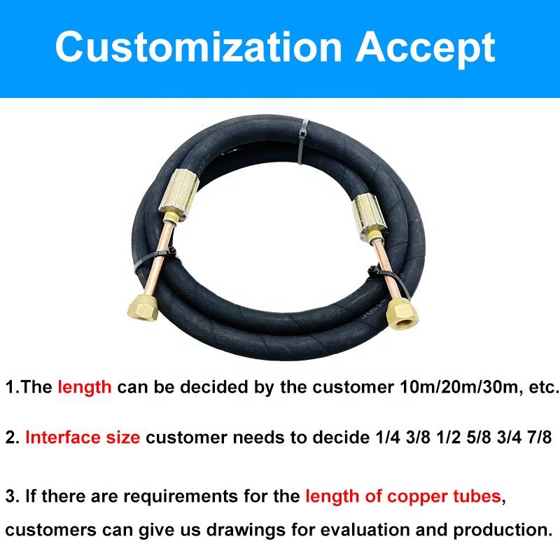R410A L Type 1/4" 3/8" 1/2" 5/8" 3/4" 7/8" Durable Flexible AC Rubber Hose for Refrigerant In Air Conditioners Condensing Units