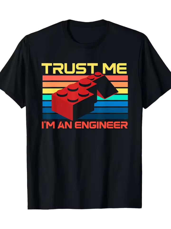 Men's Trust Me I'm An Engineer Architect T-Shirt Funny Building Architectural Design Casual Round Neck Tee