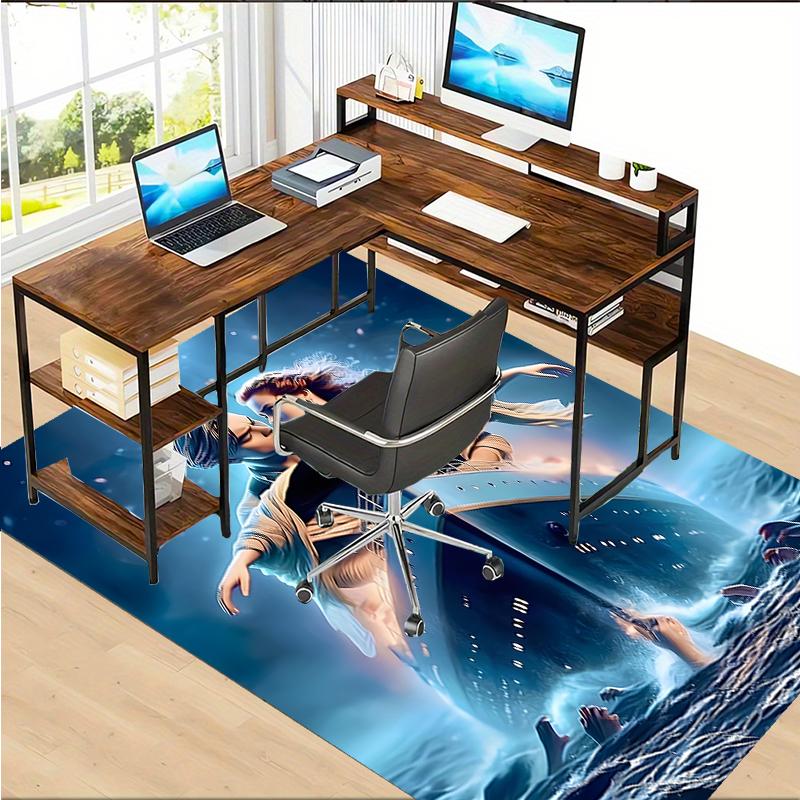 Titanic Polyester Tapijt, Zacht Binnentapijt voor Kantoorstoel, Woonkamer, Computerbureau - Decoratief Huiswerkplek Tapijt Ontwerp