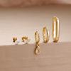 5PCS Stainless Steel Star Moon Minimal Hoop Earrings Set Small Helix Tragus Cartilage Huggie Piercing Earring Women's Jewelry