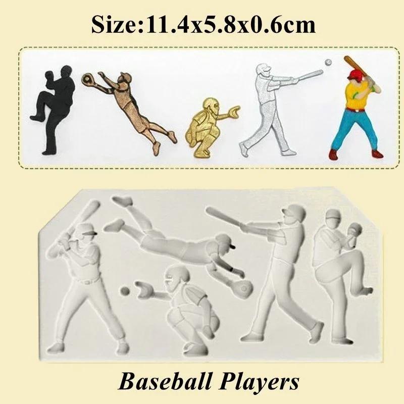 Sport Baseball Golf Soccer Cake Molds Rugby Football Fondant Chocolate Mold Baking Tool for The Kitchen Baking Decoration