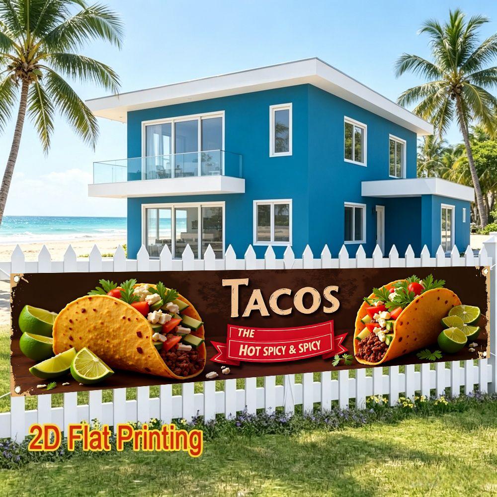 Taco Tuesday Hot Spicy Food Fence Banner Party Decoration Flag