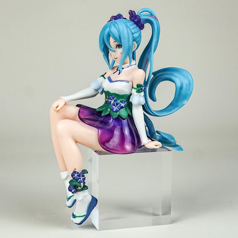 Hatsune Miku Cuteanime Figure Sitting Beauty Girl Ornament Kawaii Action Figure Pvc Room Decor Collectible Model Doll Toy Gifts