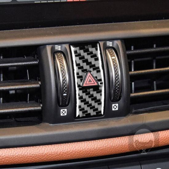For Alfa Romeo Giulia 2017-24 Carbon Fiber Emergency Light Switch Cover Trim 1pc