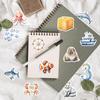 50 Cartoon Watercolor Sea Animal Stickers Decorative Guitar Notebook Suitcase DIY Waterproof Stickers