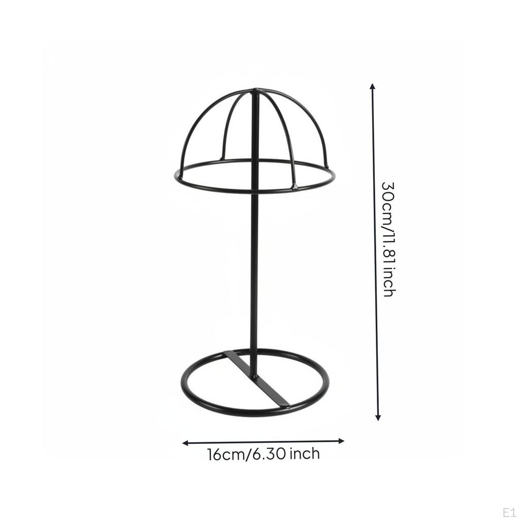 Metall-Hut-Display-Ständer Runde Basis Eisen 30 cm hoch Schwarz 16x30