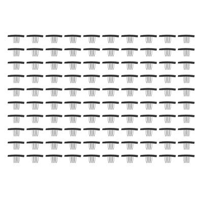 100pcs Wig Comb Clips Circular Arc Design 4 Teeth Stainless Steel Wig Combs for Hair Extensions