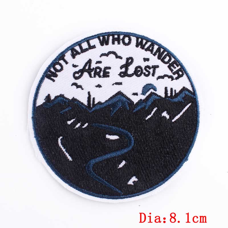 Outdoor/Adventure Embroidey Patch DIY Cartoon Sun Iron On Embroiderd Patches For Clothing Sew Stickers Badge Decoration
