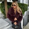 2023 Autumn Women's Solid Color Lapel Fur Short Jacket - Fashionable and Versatile