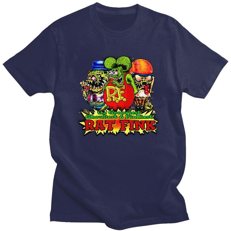 Custom Anime Cartoon Rat Fink T Shirt for Men Tshirt Tee Tshirts Loose Fit Clothing