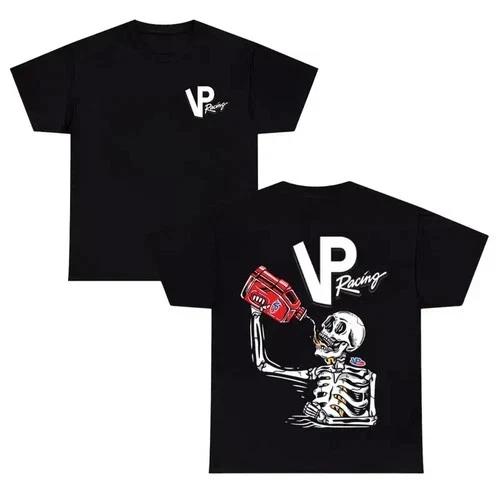 Skeleton Graphic T-Shirt Black Motorsport Tee Racing Fu Racing T-Shirt 3XL