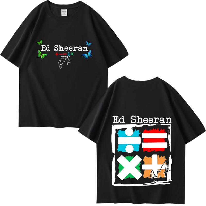 Ed Sheeran Mathematics Tour T-Shirt neu Herren Damen lustig Oversize 100% Baumwolle Mode Kurzarm Sommer Druck Unisex Tops