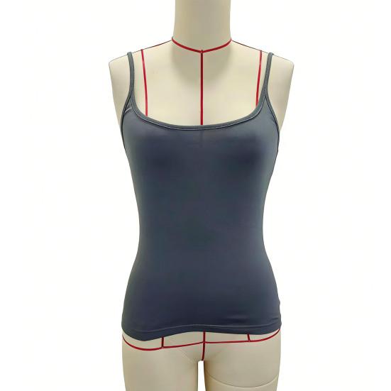 Women Vest Sling Pure Color Slim Fit Spaghetti Straps Camisole Summer Versatile Layering Vest