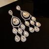 Colored Crystal Dangle Earrings Long Style Tassel Earrings Luxury Fringed Earrings  Women's Jewelry