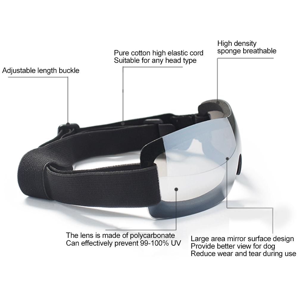 FS SP 05 Plastic Professional Pet Wide View Adjustable Webbing Anti UV Protection Glasses for Large Dogs(Silver )