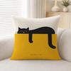 Pattern Lazy Black Cat Pattern Cushion Cover Soft Plush Cushion Covers Fluffy Throw Pillow Cases For Sofa Bedroom Home Decor