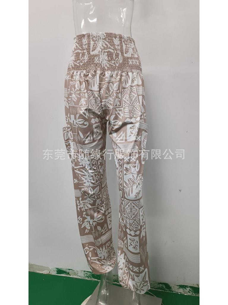 2025 New Style Spring/Summer Women's High-Waisted Printed Casual Long Pants