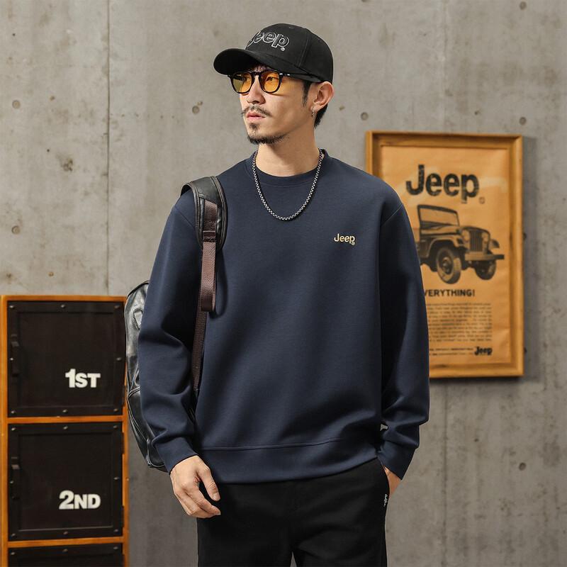 

JEEP Men s Embroidered Loose Casual Sweatshirt L