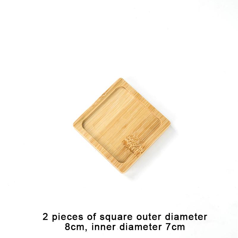 Einfacher Stil Hausdekoration Sukkulenten Bonsai Halter Runde Quadratische Blumentopf Basis Bambus Holz Tablett