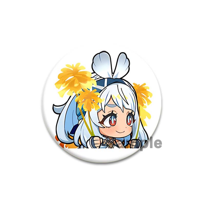 Anime Game Genshin Impact Mualani Soft Button Pins Character Kinich X Mualani Fanart Brooch Handmade Badge Fans Collection Gifts