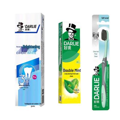 Whitening & Double Mint Toothpaste Set with Toothbrush