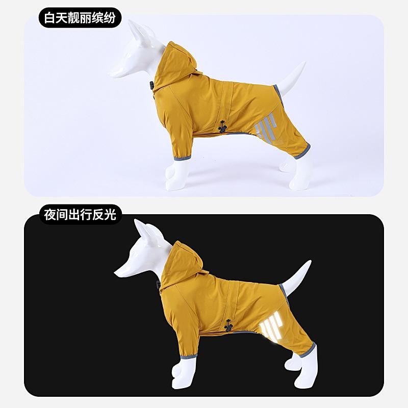 Waterproof Four-Legged Dog Raincoat for All Sizes - Outdoor Pet Rain Gear