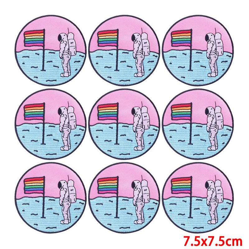 10 unids/lote, venta al por mayor, parche bordado, parches para planchar para ropa, parches para ropa, chaquetas, apliques de decoración, suministros para coser