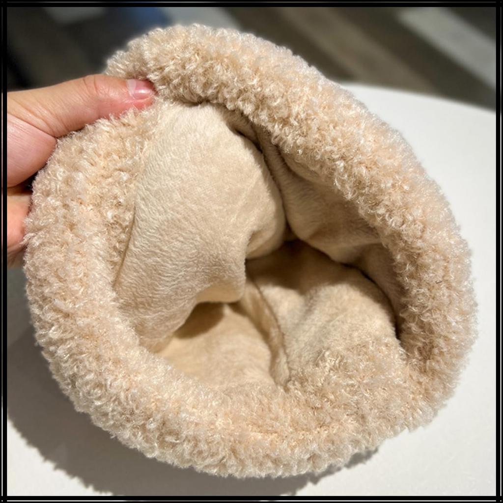 Knitted Bear Ear CZ643 [White Fang] Hat, Stylish, Thick, Warm, Cute, Fluffy, Autumn/Winter, Women's (White)