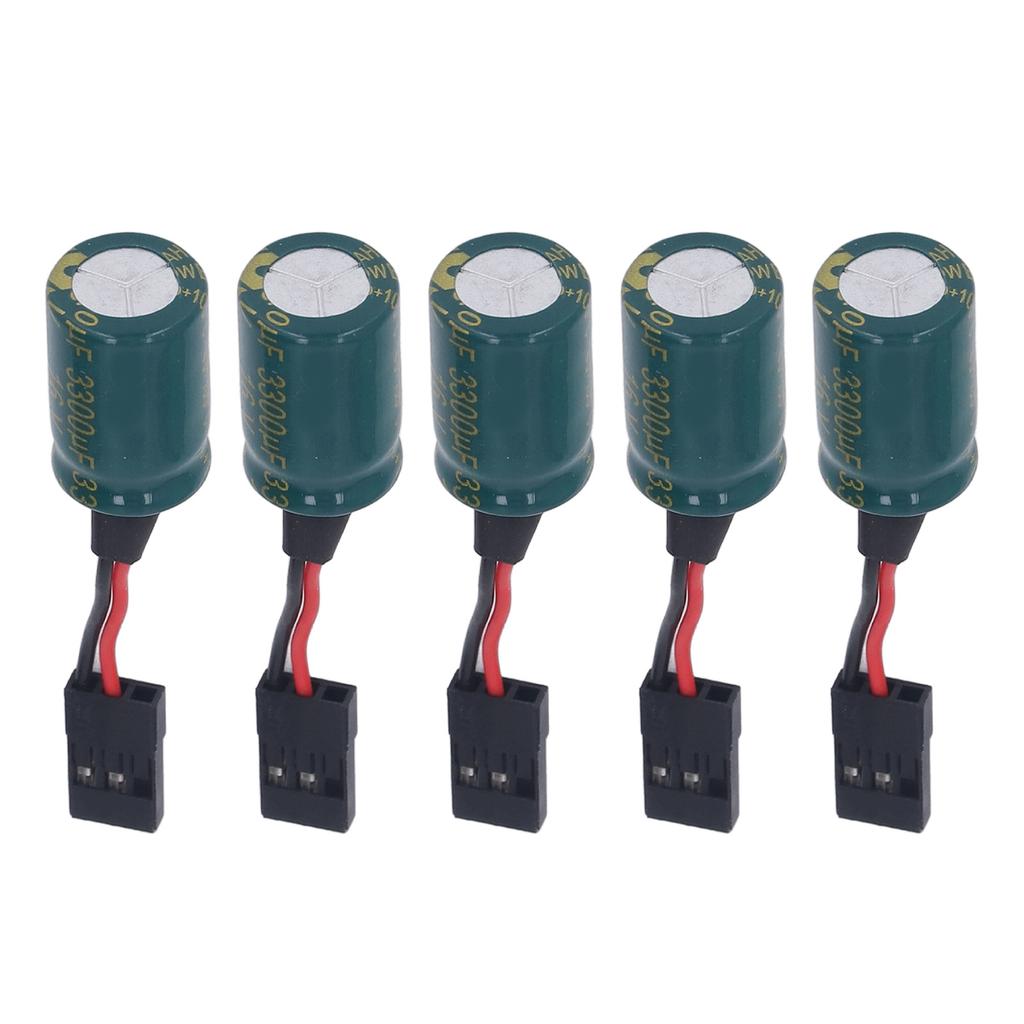 5pcs RC Drone Voltage Protector 3300uF 16V Large Capacitor Receiver Voltage Protector with Plug for FUTABA