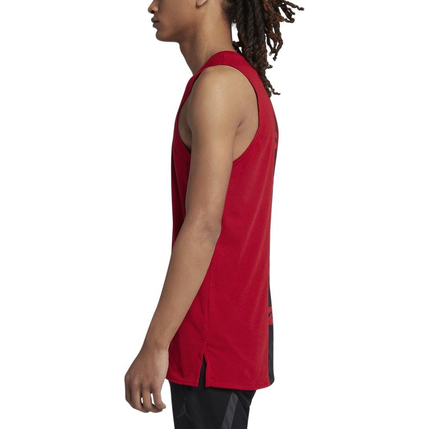 Jordan Tank Tops Men's Red Crew Neck Moderate Other