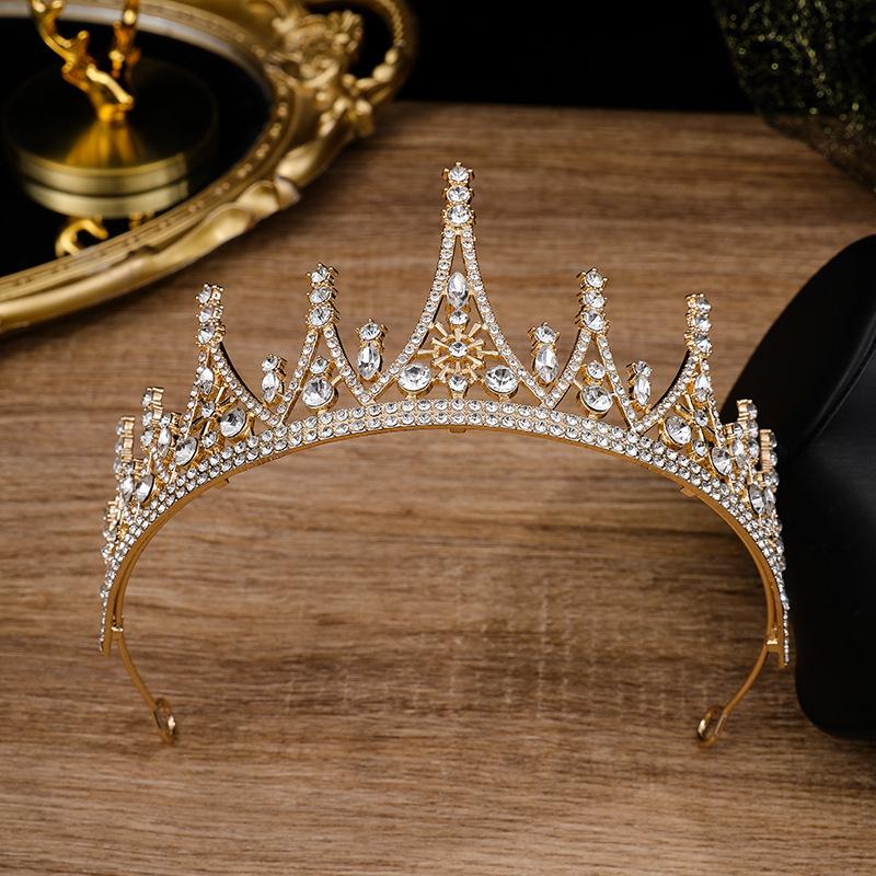 Bride Crown Alloy Crown Princess Korean Style Goddess Crystal Headband Headband Hair Accessories