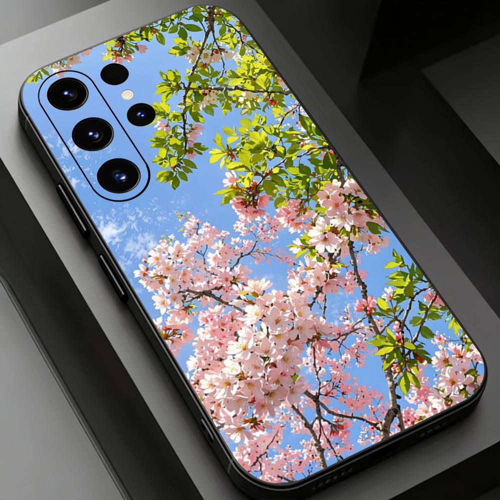 Pink Sakura Phone Case For Samsung Galaxy S26,25,24,23,22,21,20Plus Ultra