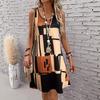 Boho Color Block Print Halter Dress – Summer Dress for Festival, Vacation & Street Style