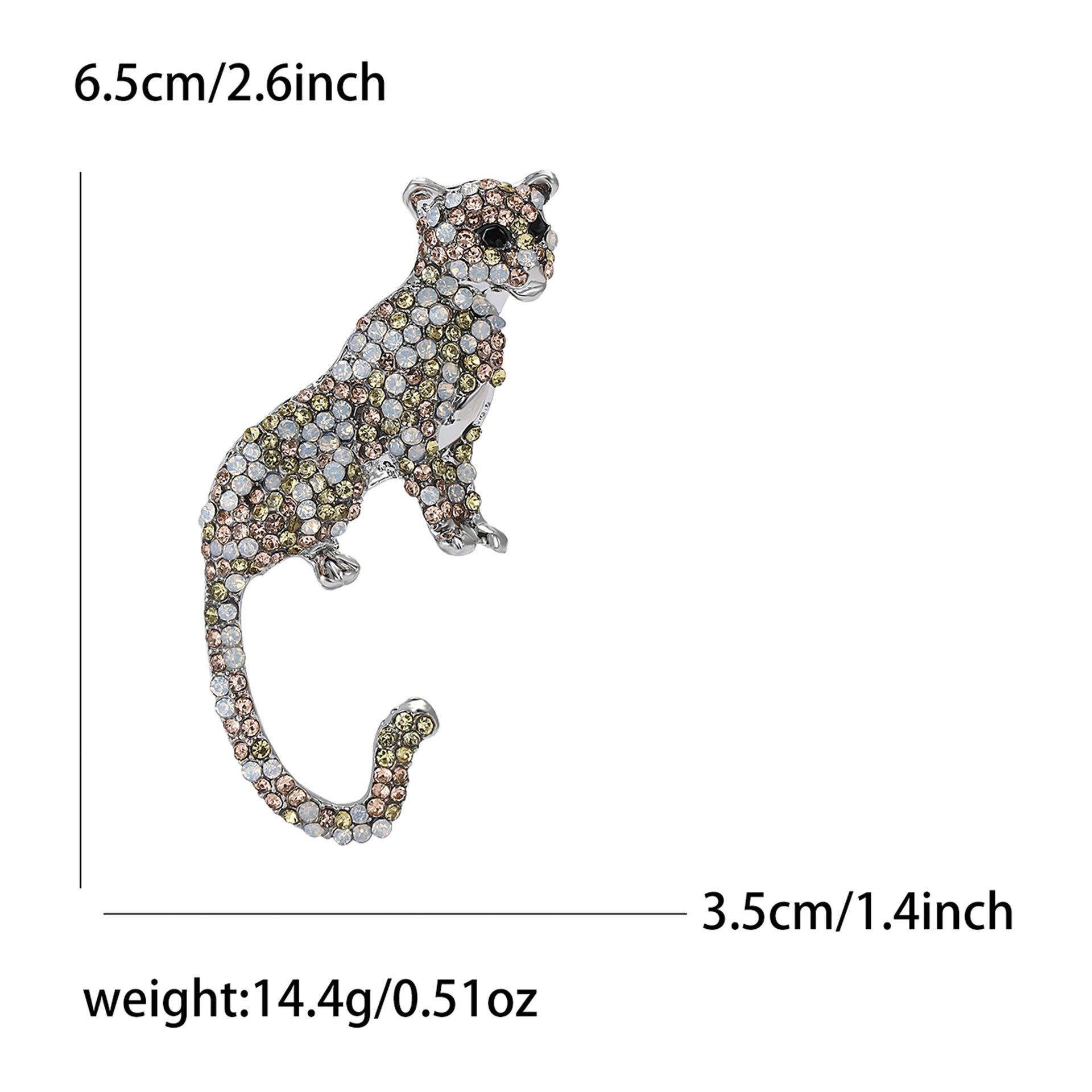 

Винтажная атмосферная брошь в виде гепарда из сплава со стразами, модная универсальная мужская брошь для кардигана, пальто, корсажа, аксессуары, булавка